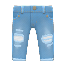 Worn-out jeans - Light blue | Animal Crossing (ACNH) | Nookea