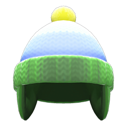 Animal Crossing New Horizons Knit Cap With Earflaps (Green) Image