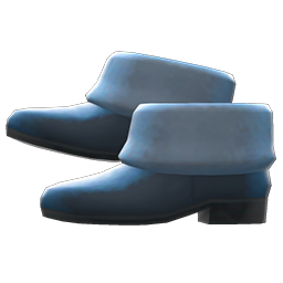 Faux-fur ankle booties - Navy blue | Animal Crossing (ACNH) | Nookea