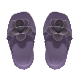 Flower sandals - Black | Animal Crossing (ACNH) | Nookea