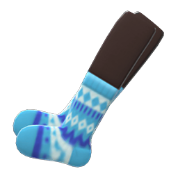 Nordic socks - Light blue | Animal Crossing (ACNH) | Nookea