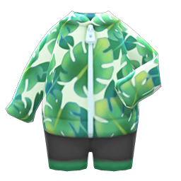 Image of Leaf-print wet suit