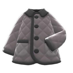 Quilted down jacket - Gray | Animal Crossing (ACNH) | Nookea