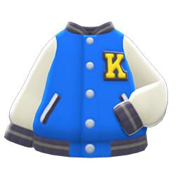 Letter jacket - Blue | Animal Crossing (ACNH) | Nookea