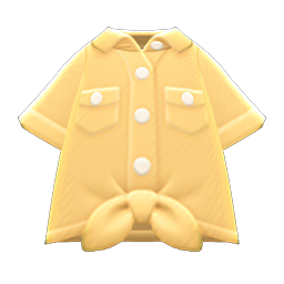 Front-tie button-down shirt - Yellow | Animal Crossing (ACNH) | Nookea