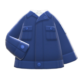 Worker's jacket - Navy blue | Animal Crossing (ACNH) | Nookea