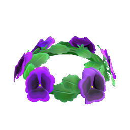 purple pansy crown