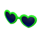 par de lentes corazón [Verde] (Verde/Azul)