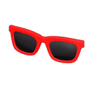 eenvoudige zonnebril [Rood] (Rood/Zwart)