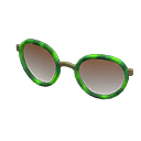 round tinted shades [Green] (Green/Brown)