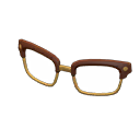 squared browline glasses [Brown] (Brown/Yellow)