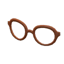 圓形粗框眼鏡 [棕色] (棕色/棕色)