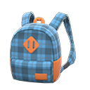 checkered backpack [Blue] (Aqua/Brown)