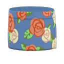 jupe motif roses [Tissu bleu & roses orange] (Bleu/Brun)