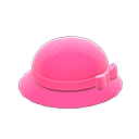 chapeau melon à ruban [Rose] (Rose/Rose)