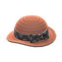 sombrero de paja con lazo [Negro] (Marrón/Negro)
