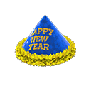 新年帽 [蓝色] (蓝色/黄色)