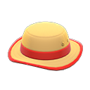 chapeau de randonnée [Beige] (Beige/Rouge)