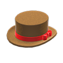 sombrero de copa [Marrón] (Marrón/Rojo)
