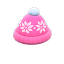 下雪針織帽 [粉紅色] (粉紅色/白色)
