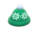 下雪針織帽 [綠色] (綠色/白色)