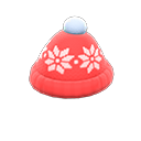 bonnet d'hiver tricoté [Rouge] (Rouge/Blanc)