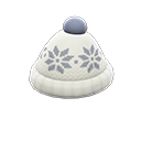 bonnet d'hiver tricoté [Blanc] (Blanc/Gris)
