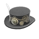 шляпа в стиле стимпанк [Черный] (Черный/Белый)