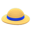 chapeau de paille [Bleu] (Beige/Bleu)