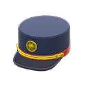 Zugführermütze [Marineblau] (Schwarz/Rot)