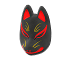 狐狸面具 [黑色] (黑色/紅色)