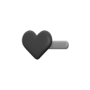 шпилька с сердечком [Черный] (Черный/Серый)