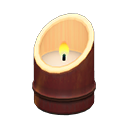 подсвечник из бамбука [Закопченный бамбук] (Коричневый/Бежевый)