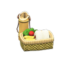 cesta de pícnic de bambú [Seco] (Amarillo/Multicolor)