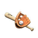 équipement de baseball [Beige et brun] (Brun/Beige)