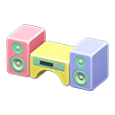 wooden-block stereo: (Pastel) Yellow / Colorful
