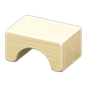 wooden-block stool: (Mixed wood) Beige / Beige