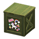 wooden box: (Green) Green / Pink
