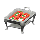 chafing dish [Caprese salad] (Gray/Red)