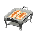 chafing dish [Cold entrée with sauce] (Gray/Beige)