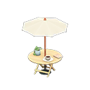 カフェなパラソルテーブルの画像