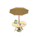 咖啡店陽傘桌 [淺木色] (米色/棕色)
