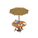 咖啡店陽傘桌 [自然木色] (棕色/棕色)