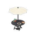 咖啡店陽傘桌 [黑色] (黑色/白色)