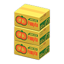 pile of cardboard boxes: (Pumpkins) Yellow / Orange