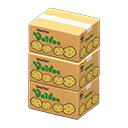 pile of cardboard boxes: (Potatoes) Beige / Green