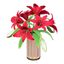 Casablanca lilies: (Red) Red / Green
