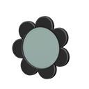 flower tabletop mirror: (Black) Black / Gray