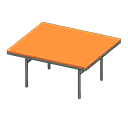 クールなダイニングテーブル [シルバー] (グレー/オレンジ)