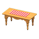 mesa alargada rústica [Natural] (Beige/Rojo)